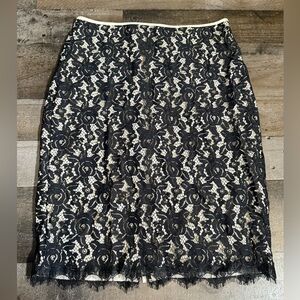 Diane Von Furstenberg Black‎ Lace Pencil skirt/ 6